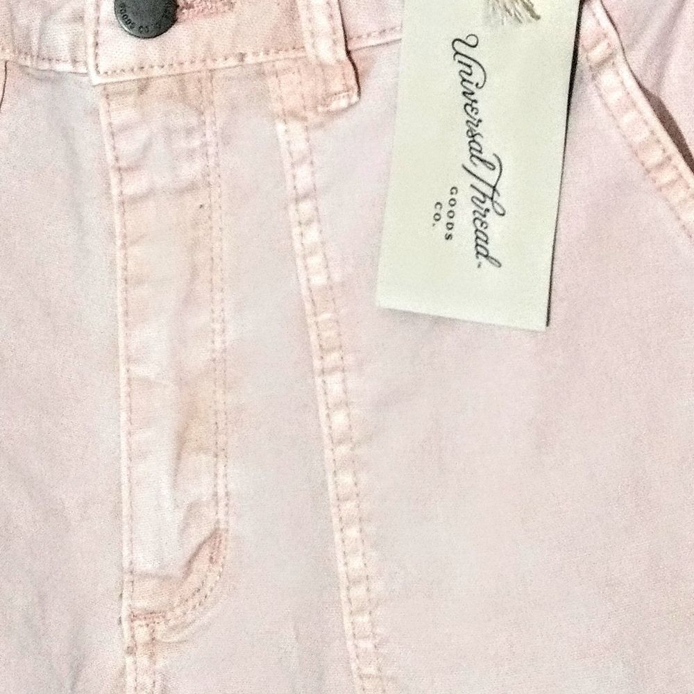 Women's High-Rise Wide Leg Cropped Jeans Pink - Picture 7 of 10